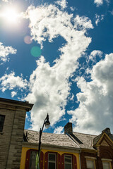 sunny cloudy day in the city 