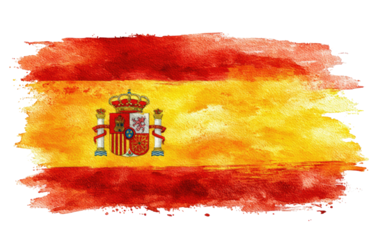 Watercolor rendition of the Spanish flag