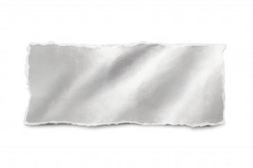 Jagged-edged white paper fragment against transparent backdrop, adding authentic texture for graphic design projects