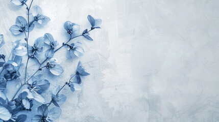 blue flowers on a white background