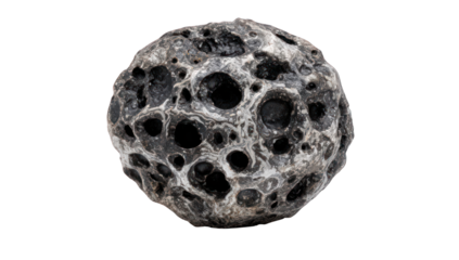A close-up of a textured spherical object