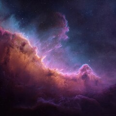 Fototapeta premium Cosmic nebula, vibrant hues of space