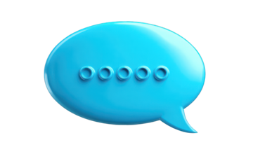 3D rendered light-blue speech bubble