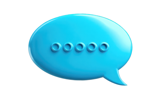 3D rendered light-blue speech bubble