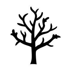 Vector art of silhouette of a bare tree with branches, representing nature, winter, and the beauty of simple botanical shapes