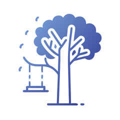 Obraz premium Illustration of a tree with a swing, perfect for nature, childhood, and outdoor recreation themes