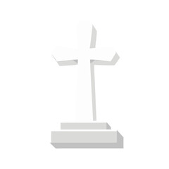 Illustration of a white cross, a symbol of christian faith, religion, and spirituality, representing jesus christ and salvation