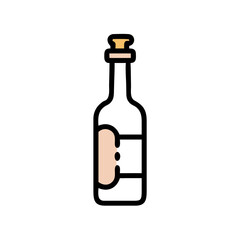 Vector art of elegant wine bottle, perfect for adding a touch of sophistication to any design, representing celebration and good times