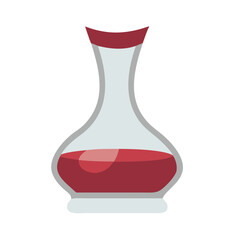 Vector art of elegant red wine decanter illustration, a stylish container for serving wine with a modern and minimalist design