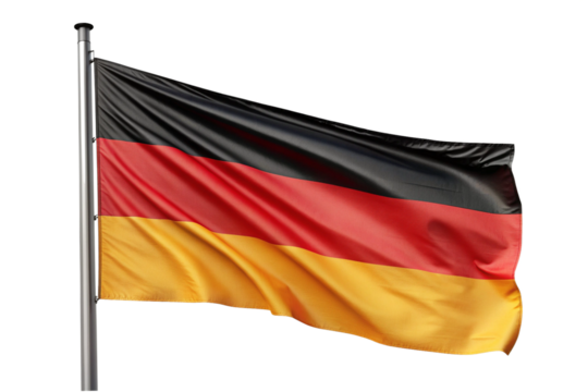  Germany flag waving isolated on white background