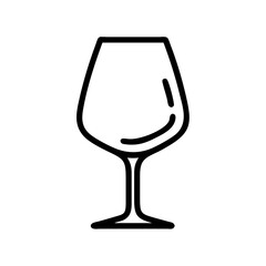 Vector art of elegant outline of a wine glass, perfect for minimalist designs and sophisticated beveragethemed illustrations