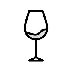 Vector art of elegant wine glass with a small amount of wine, perfect for sophisticated and minimalist beveragethemed designs