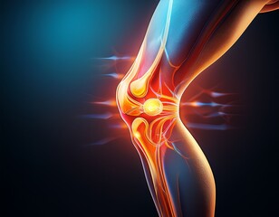 Obraz premium depiction of a knee joint in pain