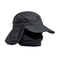 Dark gray sun hat with neck flap