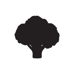 Black Color Cauliflower Vector Silhouette Illustration, Solid White Background (5).eps