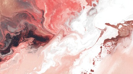 Fototapeta premium Abstract acrylic paint in coral and cream tones, elegant artistic texture, high-resolution modern background wallpaper for creative design.