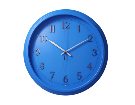 3d minimal blue wall clock. 3d illustration