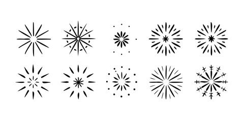 A vector illustration of a seamless winter floral pattern with a set of decorative snowflake icons