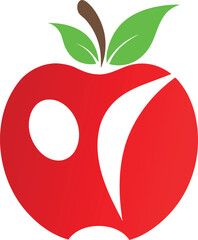 people apple design template fruit on white background