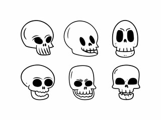 vector illustration of cute skull and bones