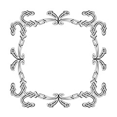 Black  vintage vector frame on a white background.