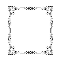 Black  vintage vector frame on a white background.