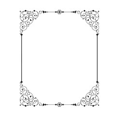 Black  vintage vector frame on a white background.