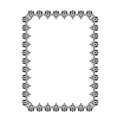 Black  vintage vector frame on a white background.