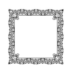 Black  vintage vector frame on a white background.