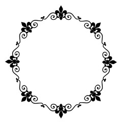 Black  vintage vector frame on a white background.