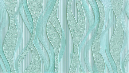 Light green textured background with wavy vertical stripes creating elegant pattern