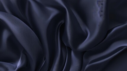 Fototapeta premium Abstract navy satin folds with glowing reflections, elegant luxury background, high-resolution wallpaper for branding and design.