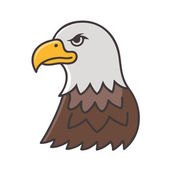 Illustration of an eagle head, a symbol of freedom, power, and strength, perfect for patriotic designs and wildlife themes