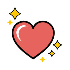 Vector art of red heart with sparkles, a symbol of love, romance, and affection, perfect for valentines day and other special occasions