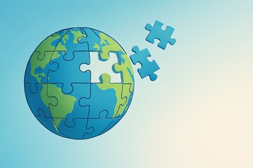 globe with puzzle