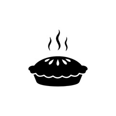 Warm pie icon silhouette vector flat illustration design.