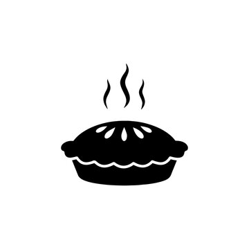 Warm pie icon silhouette vector flat illustration design.