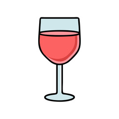Illustration of a glass of red wine, perfect for menus, invitations, or promotional material for winerelated events