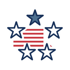 Vector art of american flag with stars, a patriotic symbol of the united states for independence day and national pride