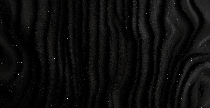Abstract black wavy background resembling dark matter with glitter