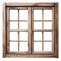 Obraz premium Vintage wooden window isolated on transparent background (PNG) 