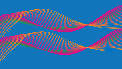 Abstract vector design with flowing colorful lines and curving