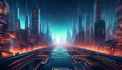 cyber city a futuristic metropolis of data and technology