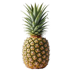 Fototapeta premium Fresh ripe pineapple tropical fruit closeup studio shot on black transparent background