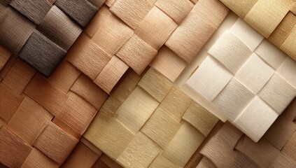 Woven wood panel samples in various shades