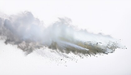 white powder explosion on a white background