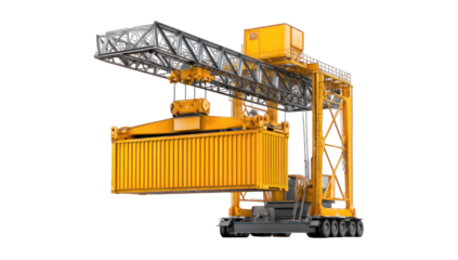 Industrial cargo crane lifting container