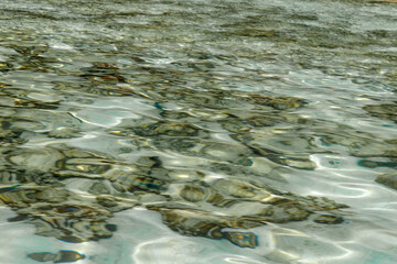 Close up of crystal clear sea water surface background