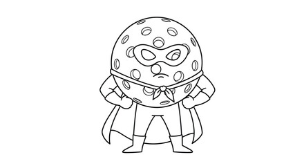 Obraz premium An adorable cartoon drawing of a pockmarked character dressed as a wrestling champion ready to compete