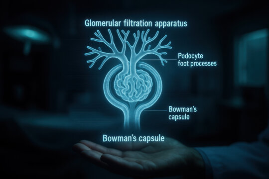 Glomerular Filtration Apparatus Diagram, Illustration of kidney function [Illustration]